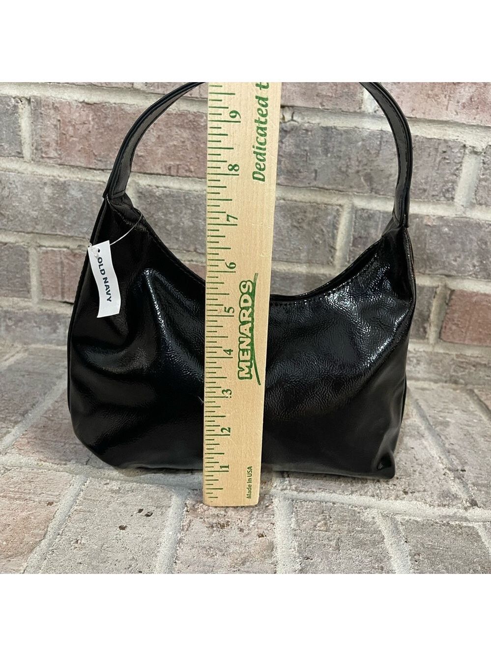 Old Navy Glossy Black Hobo Bag - Picture 3 of 7